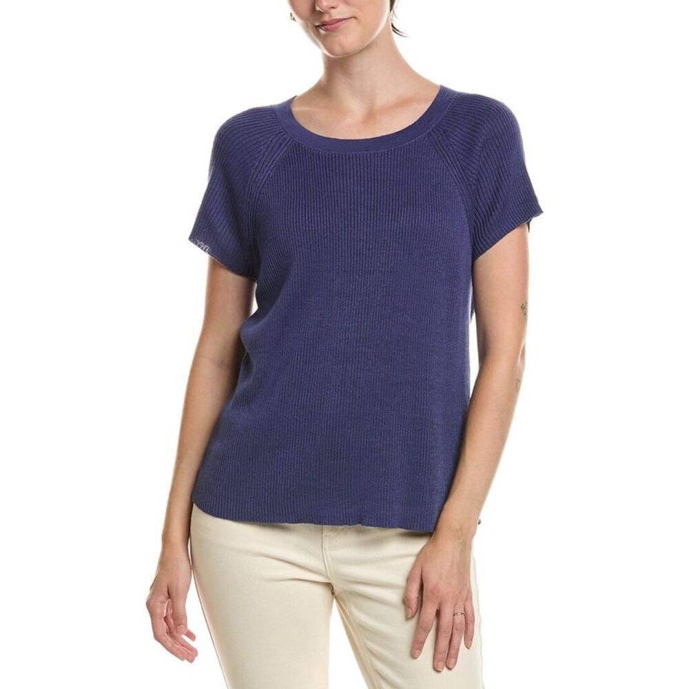 Eileen Fisher Womens Jewel Linen-Blend Sweater, Blue